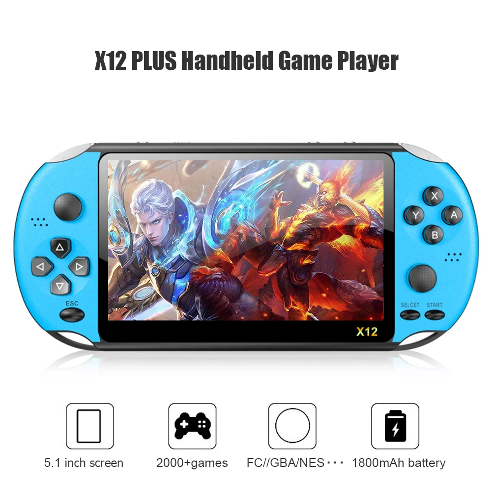 X7/12 Protable Handheld Gaming Console 8G Retro Mini Pocket Video Game Consoles Built-In 2000+ Classic Games Gift for Kids
