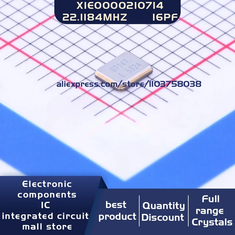 50개/몫 X1E0000210714 22.1184MHZ 10ppm 16pF 3225 4P 수정 발진..