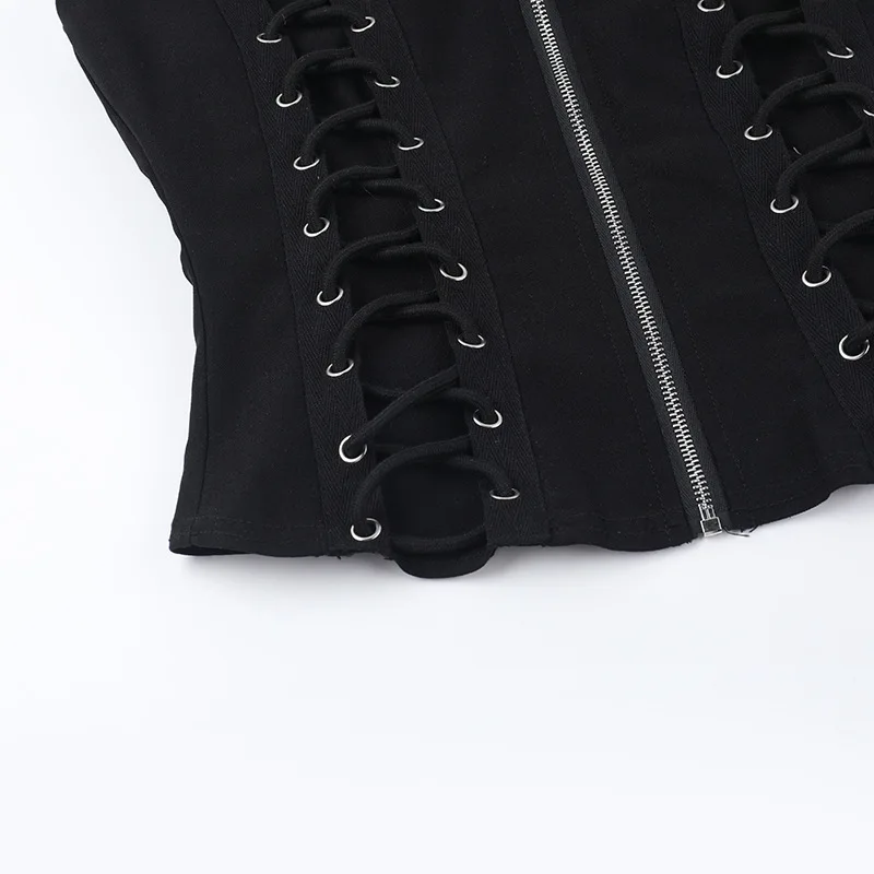 Women's Gothic Zip Slim Tank Top