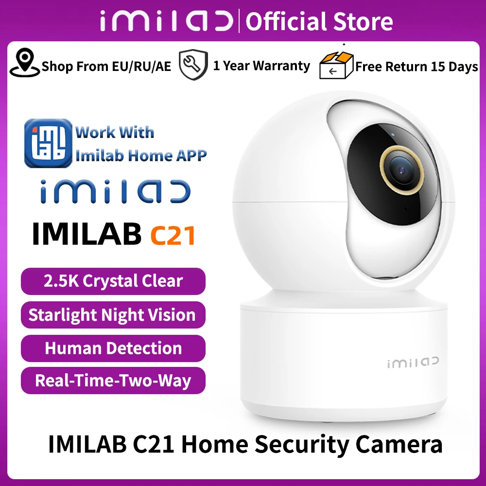 IMILAB C21 2.5K WiFi Ip Camera Indoor Home Security Vedio Surveillance Internet 360°Starlight Night Vision CCTV Cam IMILAB App