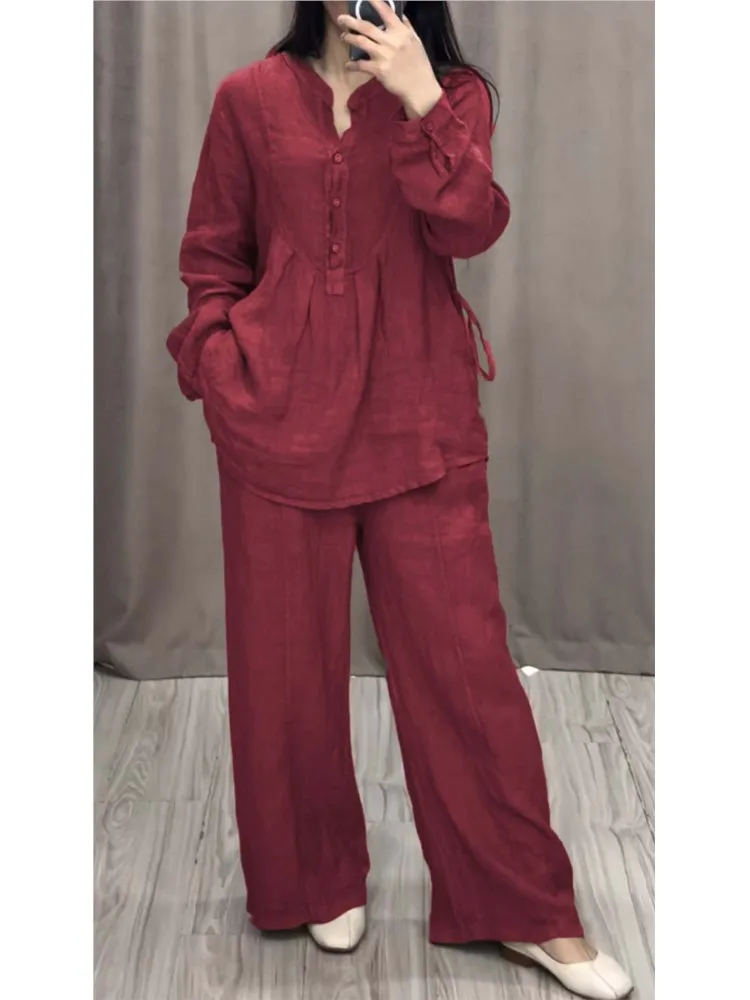 Pantalon Rose Large – Jambes Larges, Taille élastique – Style Jogger Décontracté – Neuf