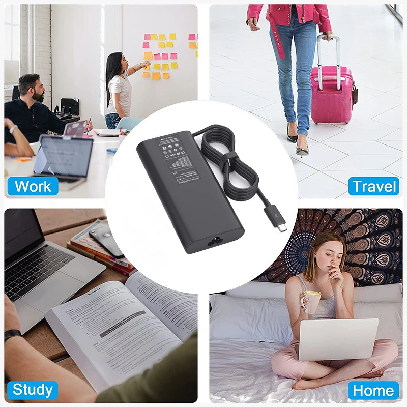 130W USB-C 타입 C 20V 6.5A 노트북 어댑터 (델 XPS 15 9570 9575 DA130PM170 HA130PM170 HA130PM130 AC 전원 공급 장치 충전기)