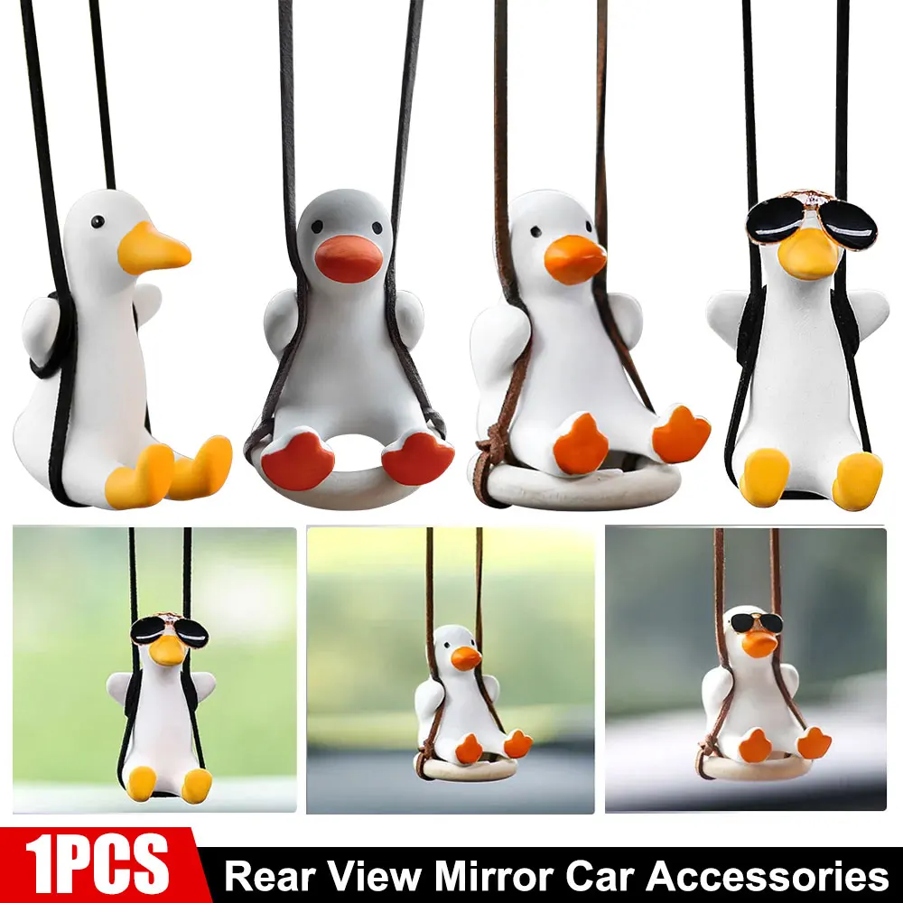 

Car Accessorie Car Fragrance Gypsum Cute Anime Swing Duck Pendant Auto Rearview Mirror Ornaments Birthday Gift Auto Decoraction