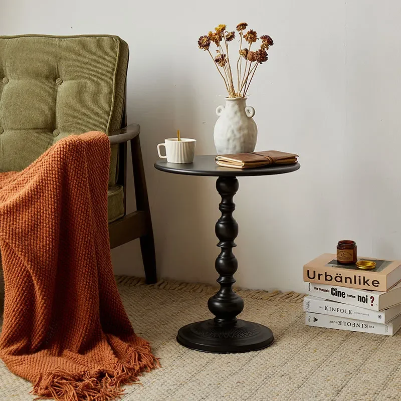 

Nordic Vintage Iron Art Small Round Table Tea Living Room Home Sofa Side Table Bedroom Bedside Table Coffee Tables French Style