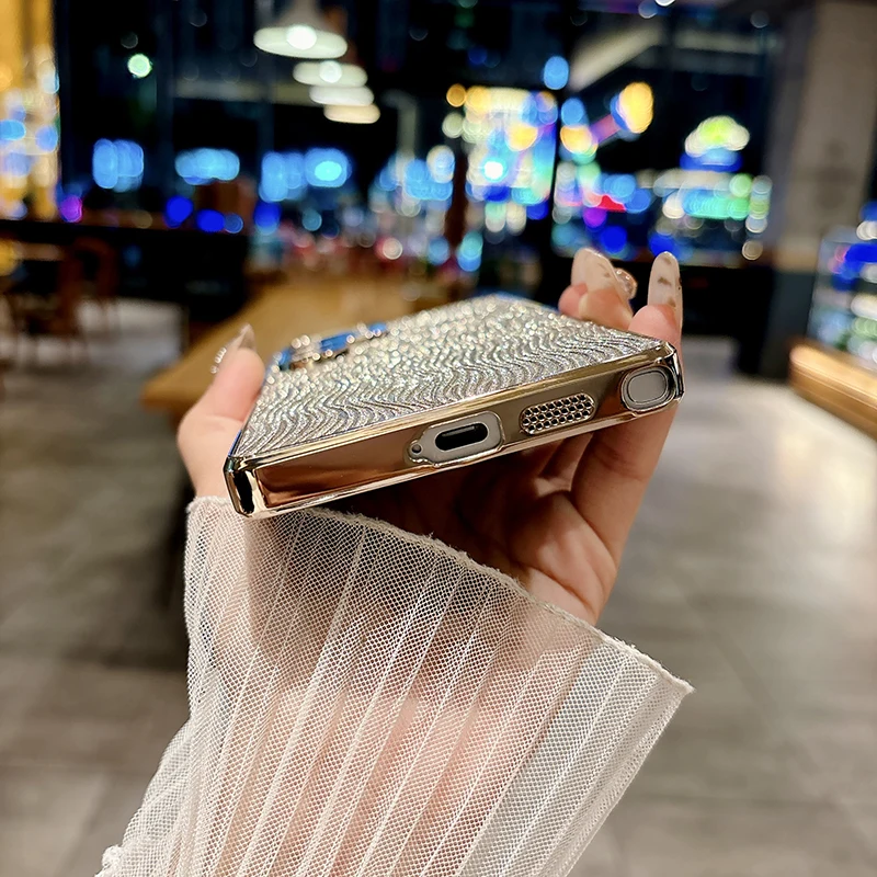 Luxurious Bling Glitter Rose Electroplated Shockproof Phone Case