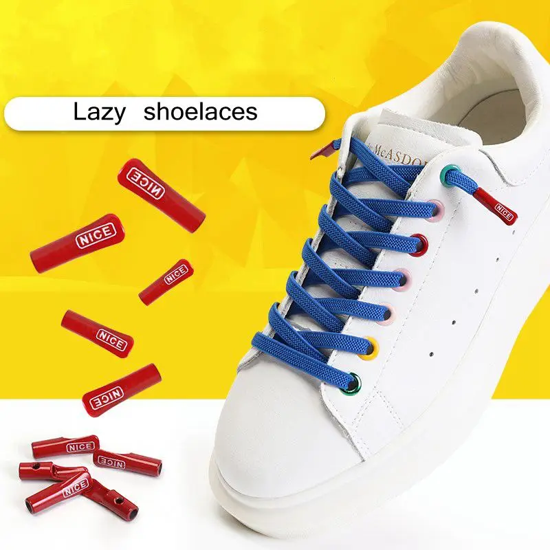 Elastic Shoe Laces For Sneakers No Tie Shoelaces Flat Men And Women Casual  Shoes Lazy Shoelace Colored Metal Lock 11 Color - AliExpress