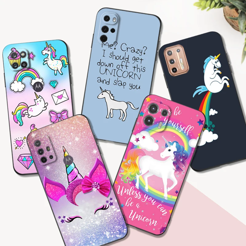 Фото Черный чехол из ТПУ для Motorola Moto G31 G40 Fusion G41 G50 G51 edge30 G10 G20 G30 G100 5G G22 unicorn №1