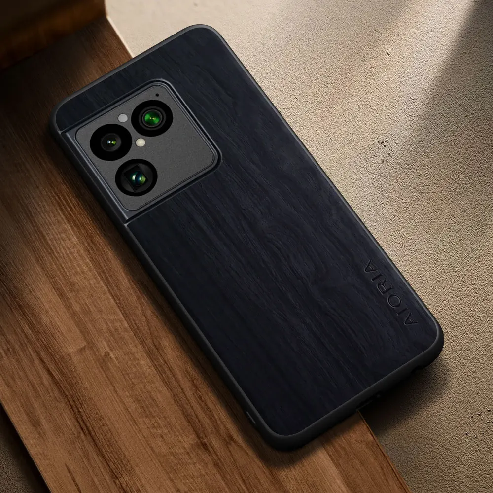 Elegant Retro Wooden Pattern PU Leather Phone Case