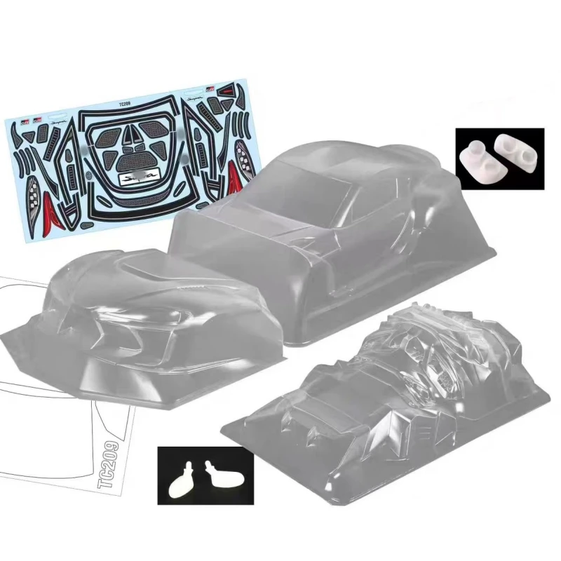 Scala 1/10 Supra Hycade Clear Body Shell Con Spoiler Posteriore E Fibbia Leggera + Decalcomania Colorata Per Rc Drift Car Tamiya Tt02 Tt01 Chassis