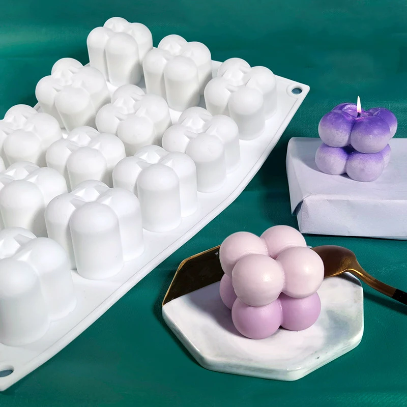 12/15Pcs Small Bubble Silicone Candle Molds Handmade Spherical Dessert Cake Baking Chocolate Making DIY Soap Plaster Resin Mold silicone mold