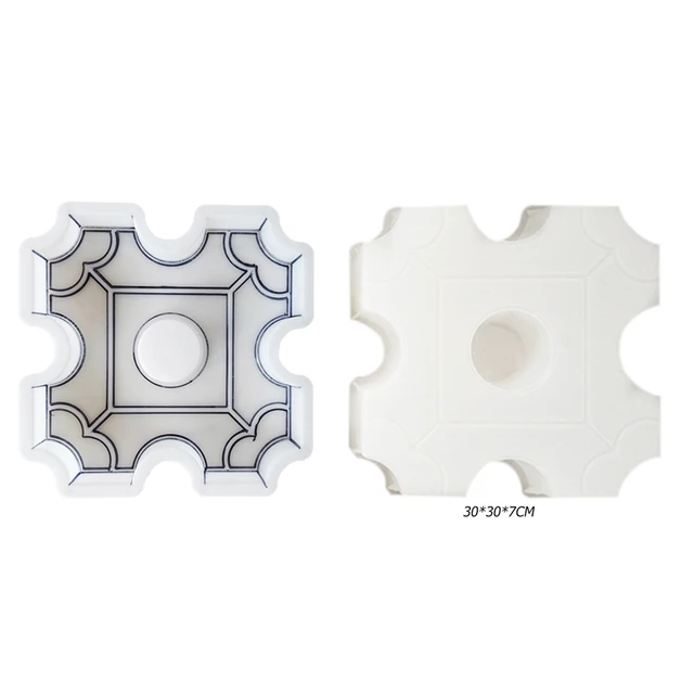 Műanyag Kerti Út Penész Járda Diy Path Maker Mind Povad Cement Kilenc Lyukú Gyep Ültetése Tégla Dekoráció - Image 3