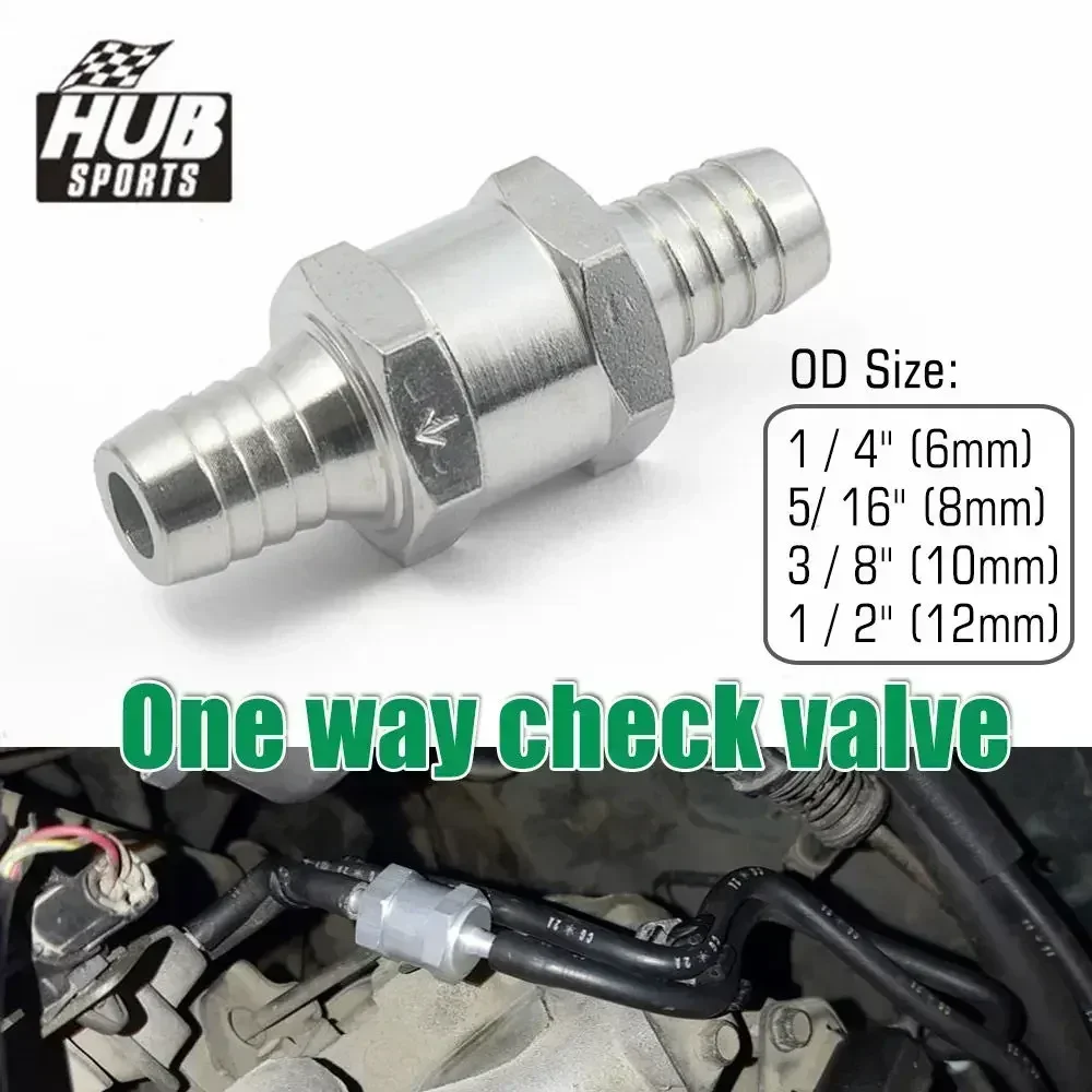HUB Sports Aluminium Alloy Non Return Check Valve One Way Fuel Petrol Diesel Oil Water For Carburettor Fuel Systems EPAA22G01KM