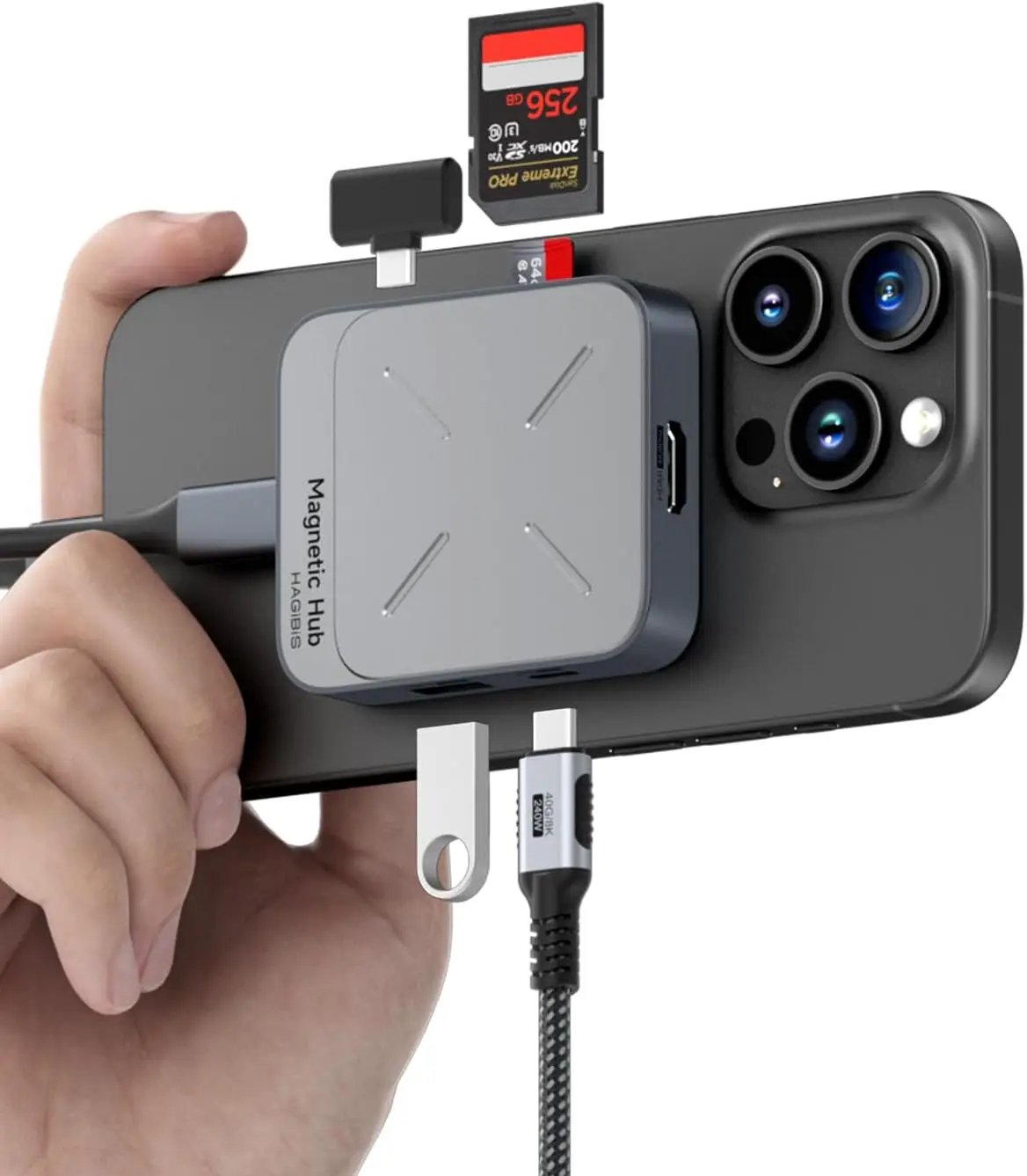 Hub USB C con carga magnético 7 en 1 , estación de acoplamiento tipo C con con Magsafe para Steam Deck 4K @ 60Hz HDMI SD3.0 TF3.0 tarjeta Solt para Steam Deck &raquo; Hub USB C con carga magnético 7 en 1