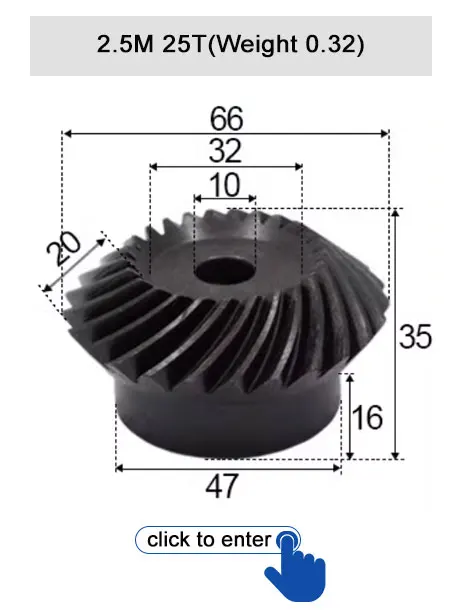 45 # Stahl 1M 15T Spiralkegelrad M1 Modul 1:1 90 Grad Differentialgetriebe Gleicher Übersetzungsverhältnis-Durchmesser – Detail 18
