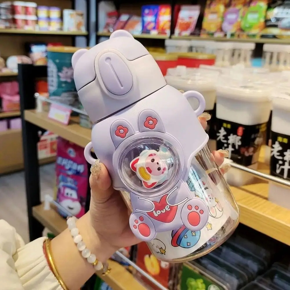 MyGiftHome 20oz Plastic Cartoon Kids Water Bottle with Silicone Straw