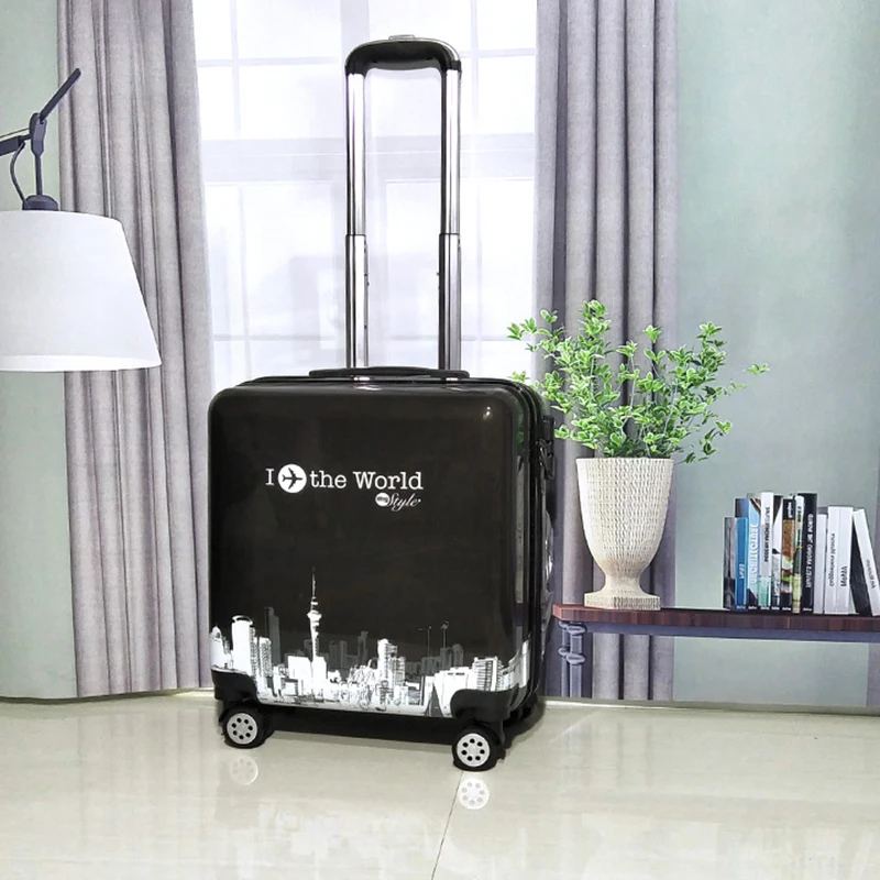 

Small Suitcases Travel Fashion Mini Lightweight Luggage Password Trolley Boarding 20 "18" Suitcase Cartoon Carry-on Travel Bags