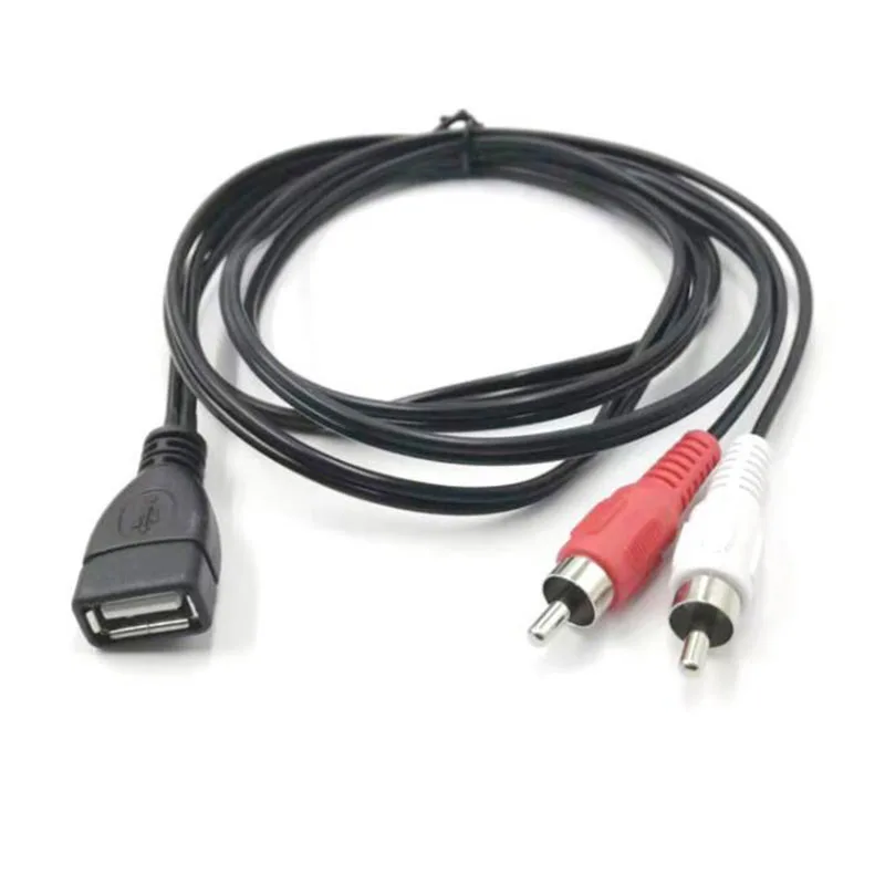 USB 2.0 A   Ͽ 2 RCA 2RCA  ÷ Ŀ ȯ,   ͽټ ̺  ̾, 1.5M/5 Ft Q1