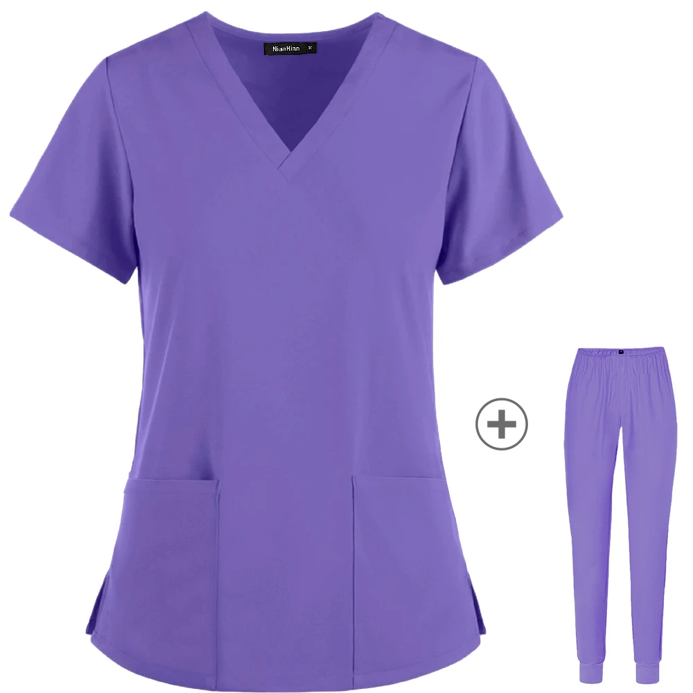 Uniforms Women Custom Printing Logo Scrubs Sets Pet Grooming Dentistry Suits Summer Workers Top Workwear Nursing Medical Outfit