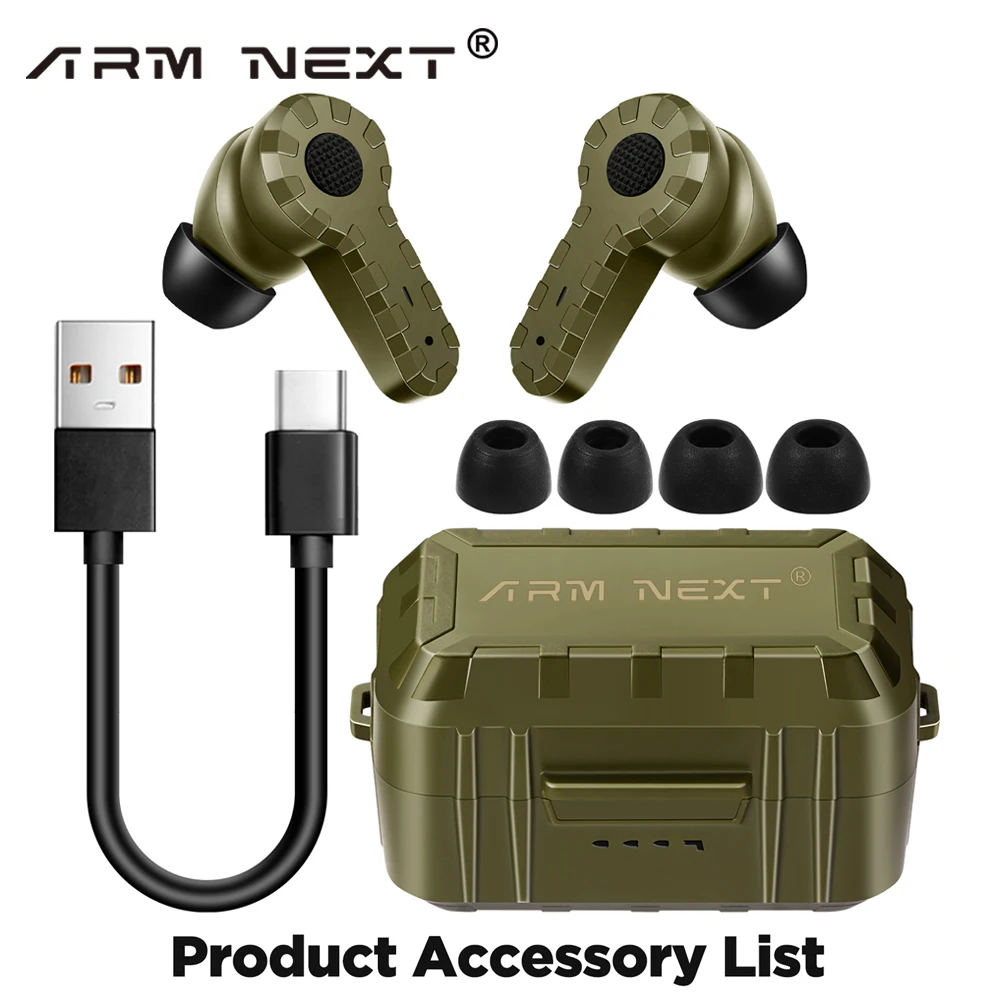 WQZXM Tapones Bluetooth 5.3 Con Reducción De Ruido (NRR 26dB) Para Tiro, Caza Y Exteriores - Modos Interior/Exterior