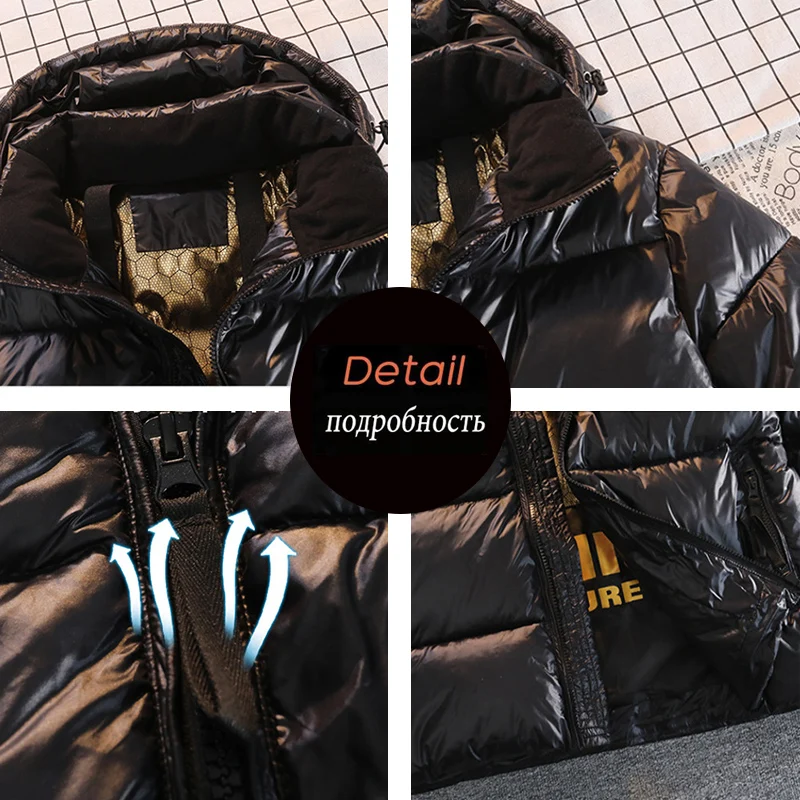 Men Winter Parka Jacket Coat Hat 7XL mens winter coat