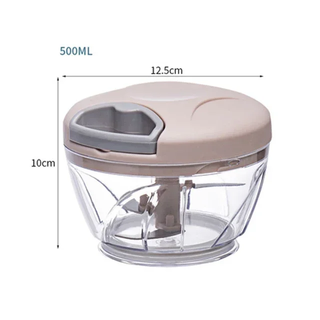 Premium Manual Garlic & Vegetable Chopper - Hand-Powered Food Cutter & Mincer