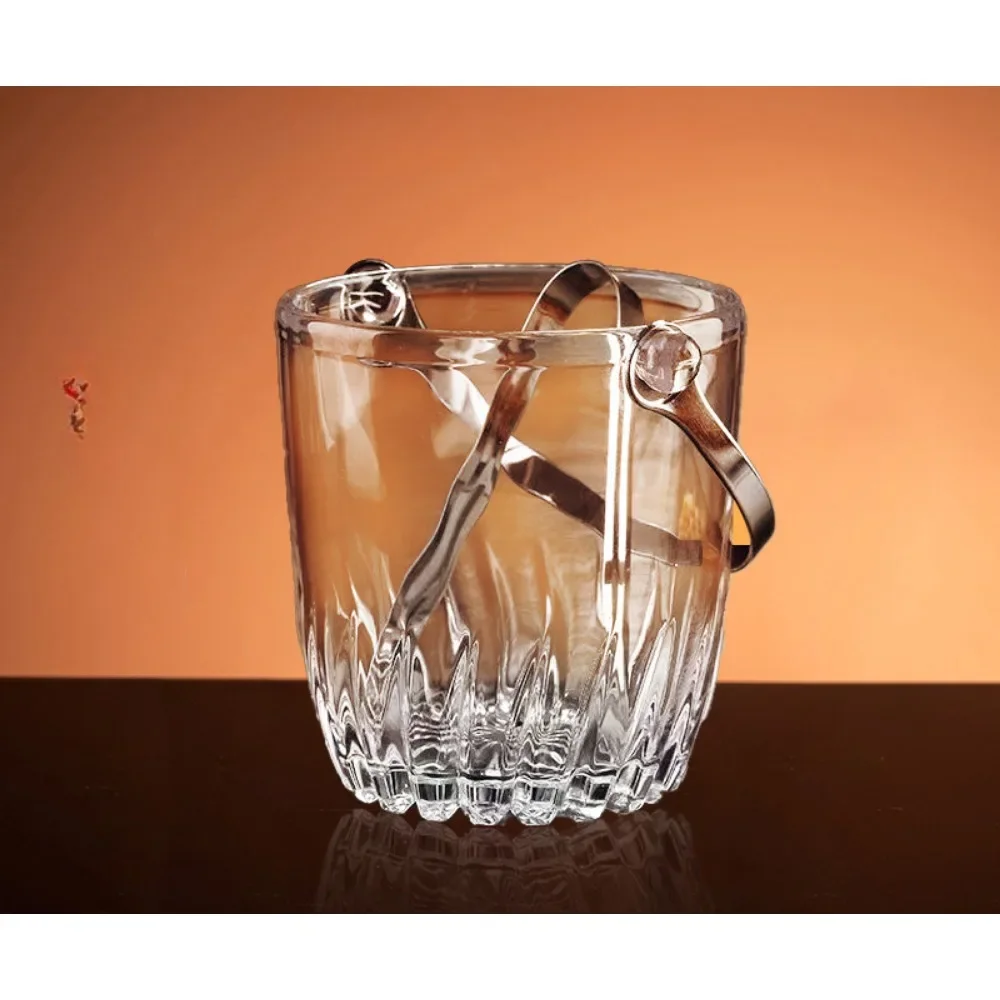 Japanese style glass ice bucket bartender champagne bucket Bar with ice clip