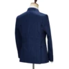 Cenne Des Graoom 2023 Blue Pinstriped Suits for Men Right Side Button Peak Lapel Jacket Pants 2 Pcs Slim Fit Groomsman Wedding 5