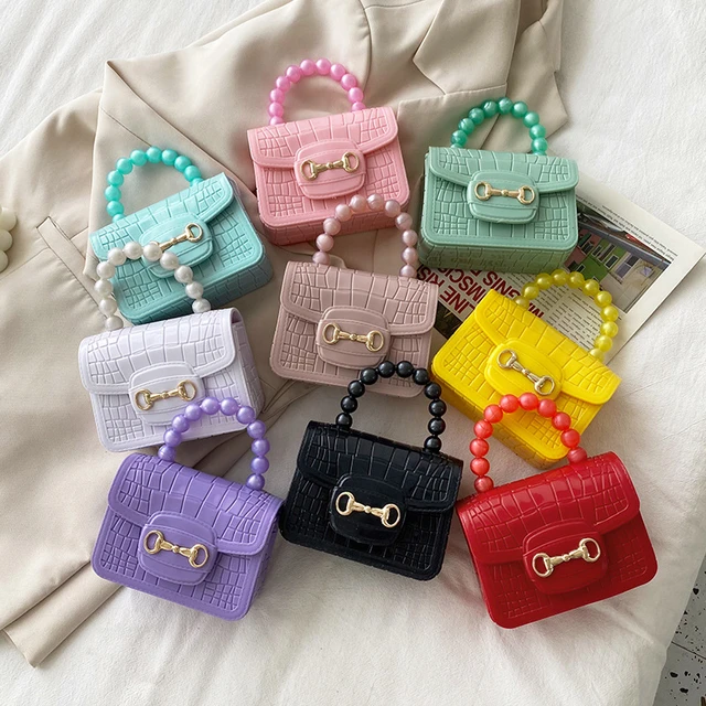 Fashion Mini Handbags PVC Crossbody Coin Purse Crocodile Pattern Pearl  Handbag Plastic Small Chain Jelly Bag For Girl Wholesale - AliExpress