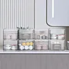 Clear Stackable Storage Drawer, Acrylic Drawer, Cosmetic Organizer, Plastic Organizer for Dresser, Under, Kitchen Cabinet, 3