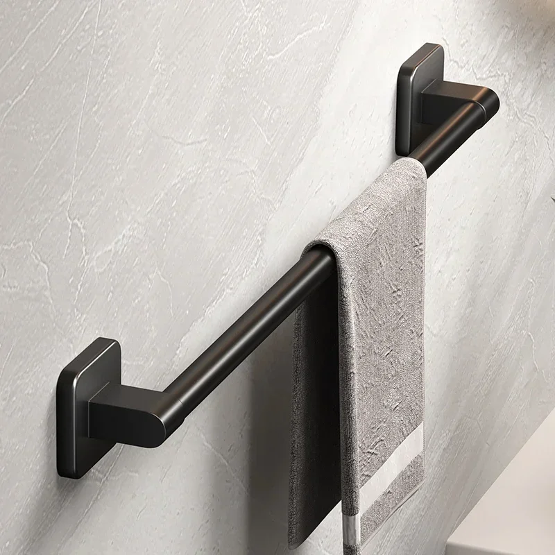 Wall Mounted Towel Rack Bathroom Storage Rack No Drilling Bathroom Horizontal Bar Towel Kitchen Accessories