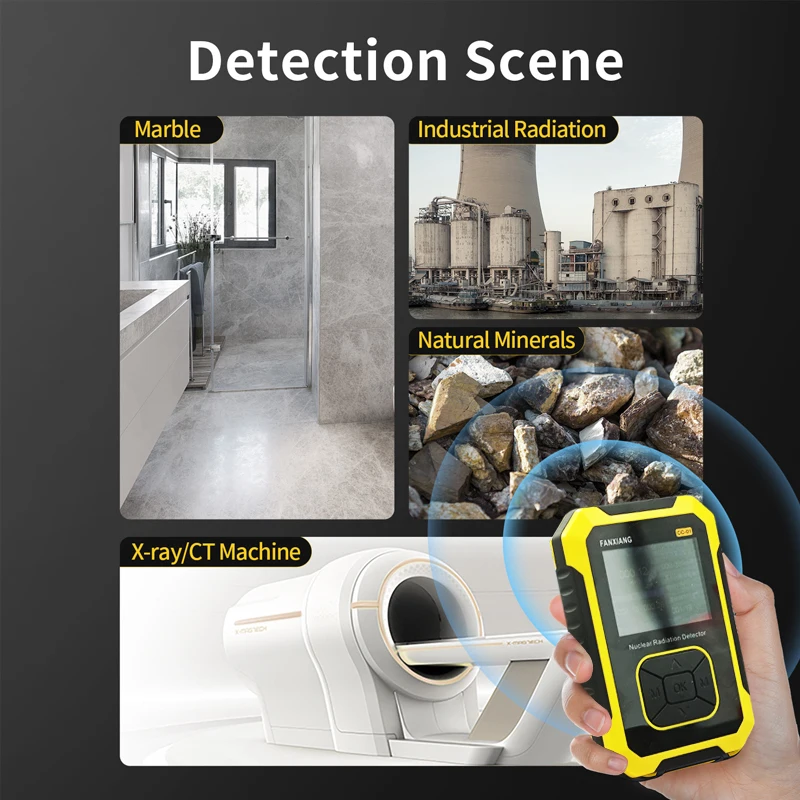Radiation Detector Nuclear Radiation Detector Electromagnetic Ionization Marble Radioactive Ray Radiation Tester Professional Geiger Counter