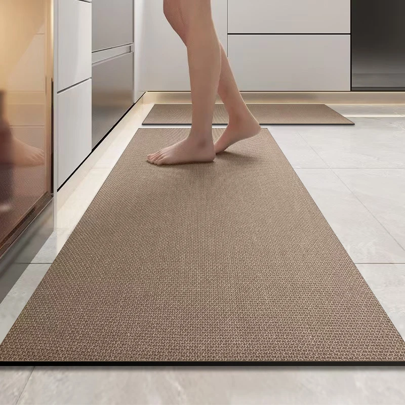 Lange Streifen Küchenbodenmatte Kieselgurte rutschfeste Matte einfache saugfähige Badezimmermatte quadratische Eingangsmatte