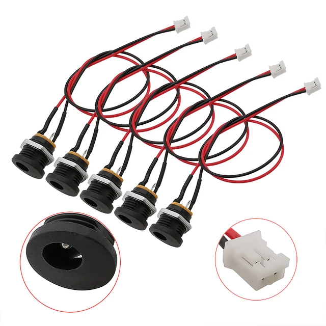 DC-022 5.5 x 2.1mm Female Jack DC Power Socket to JST PH 2.0 2 Pin Male Plug Connector With Cable 20CM 26AWG 1