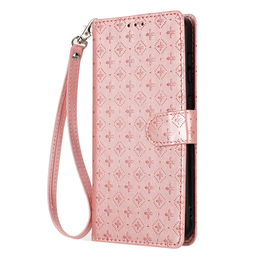 Elegant Leather Wallet Flip Case with Card Holder and Magnetic Closure
