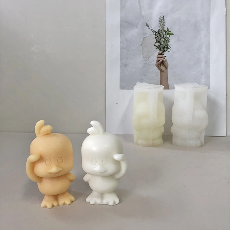 

Duck Saluting Silicone Mold for Handmade Desktop Decoration Gypsum Epoxy Resin Aroma Candle Mould for Home Decoration