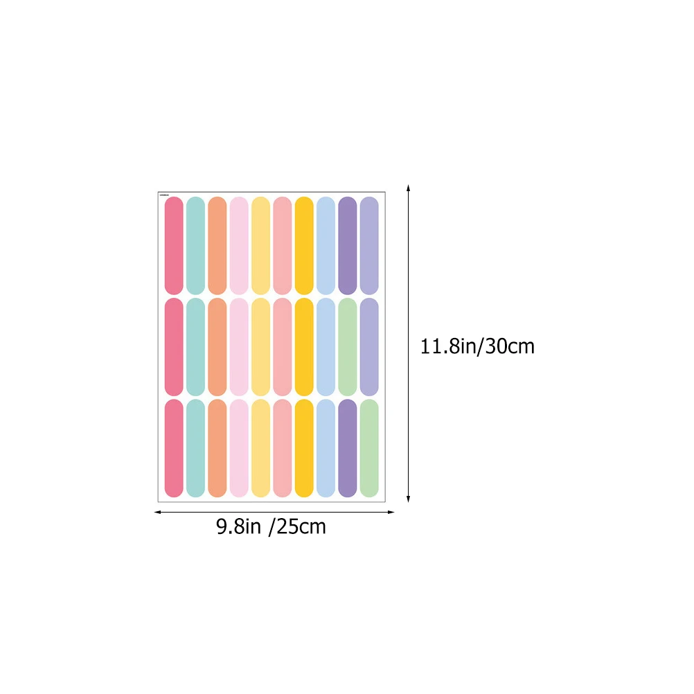 Kid Room Decor Color Stripes Wall Stickers Decals Adorable Pvc Decorative Baby Kids Bedroom DIY Removable Wall Decals 8 Sheets wall stickers,children room decoration