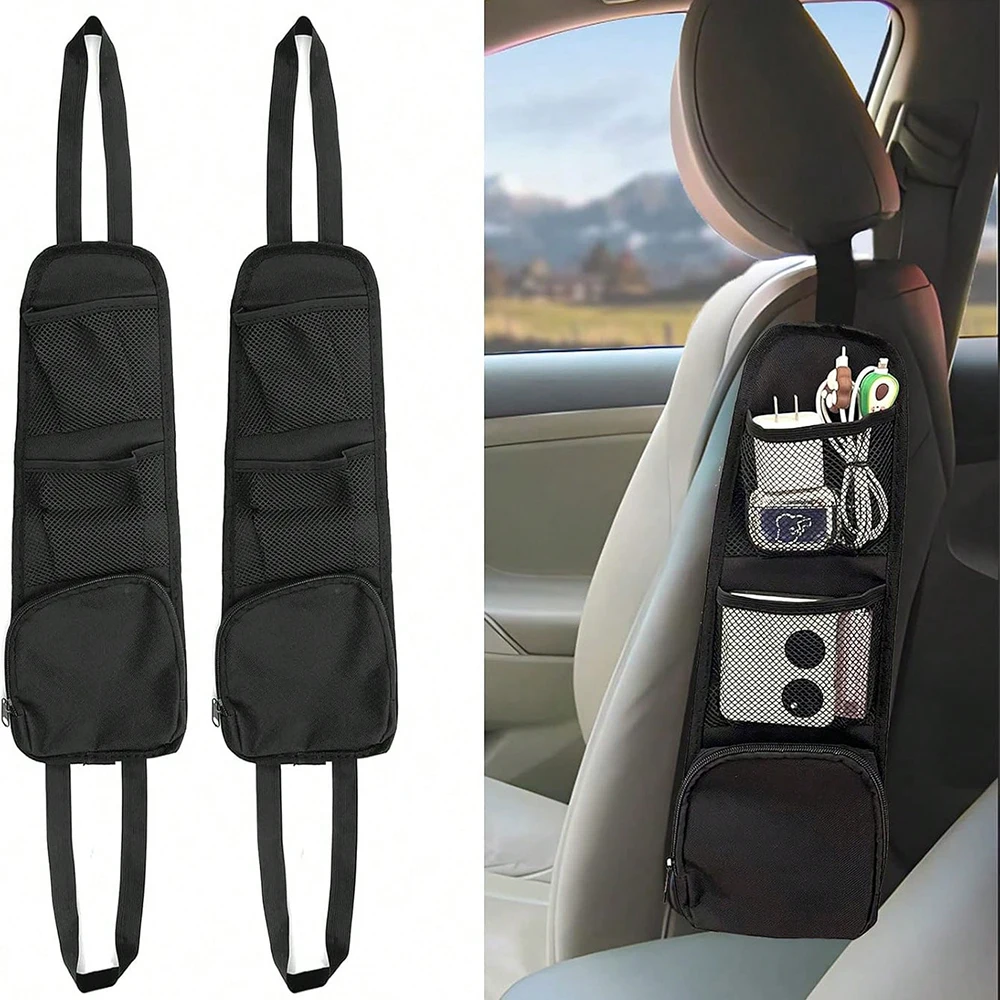 Compact Car Seat Storage Organizer - Lightweight, Convenient Hanging Mesh Bag