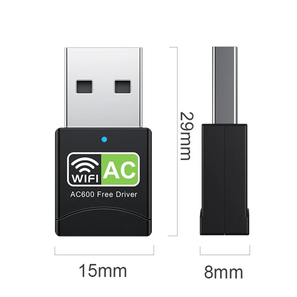 WiFi Network Card 600Mbps Dual Band 2.4GHz 5Ghz Free Driver Realtek RTL8811CU Chip Mini USB Wireless