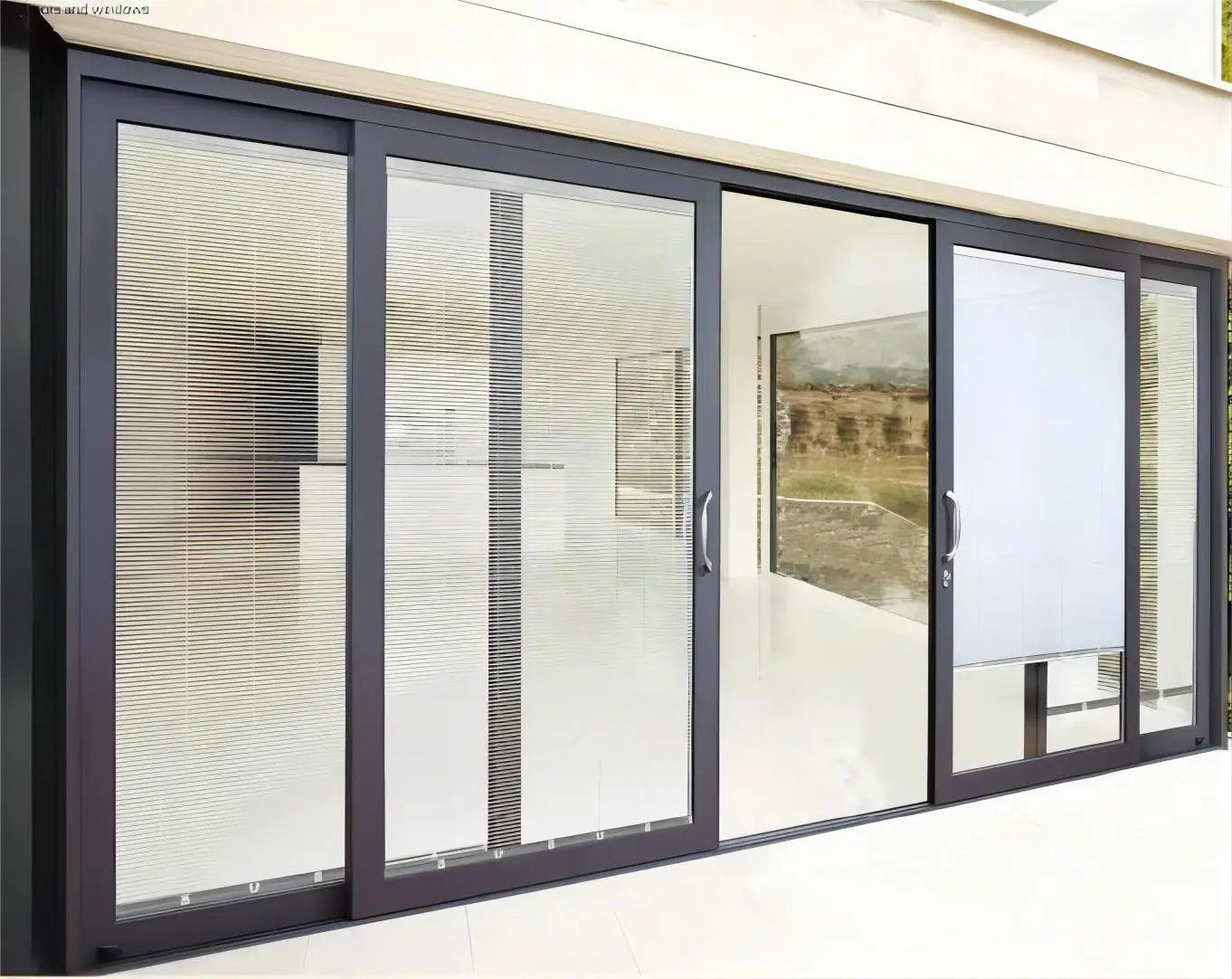 

Sixinalu Minimalism Sliding Doors Slim Thermal Break Aluminum Frame Sliding Glass Door with Double Tempered Glass Customized
