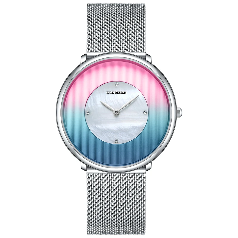 LIGE Luxury Men's Ultra-Thin Waterproof Mesh Watch with Sport Calendar and Luminous Display