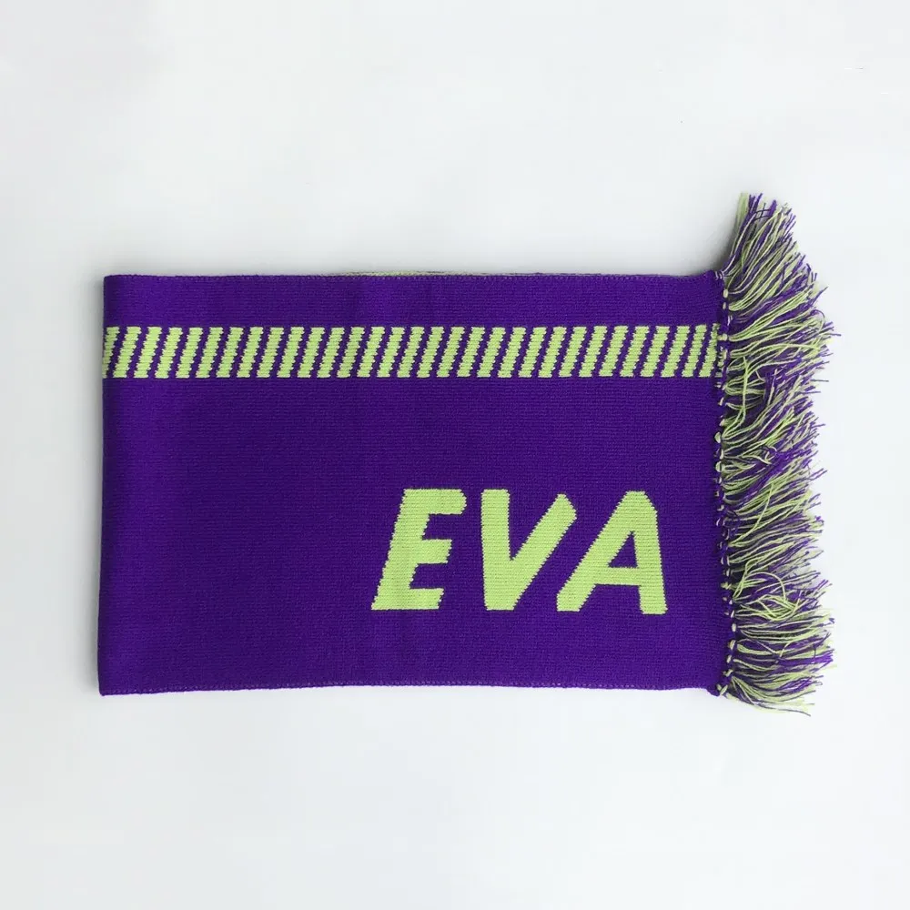 JP Anime Shin Seiki EVA Shogoki EVA-01 Ikari Shinji Cosplay 5.6 Feet Purple&Green Winter Warm Soft Knitting Scarf
