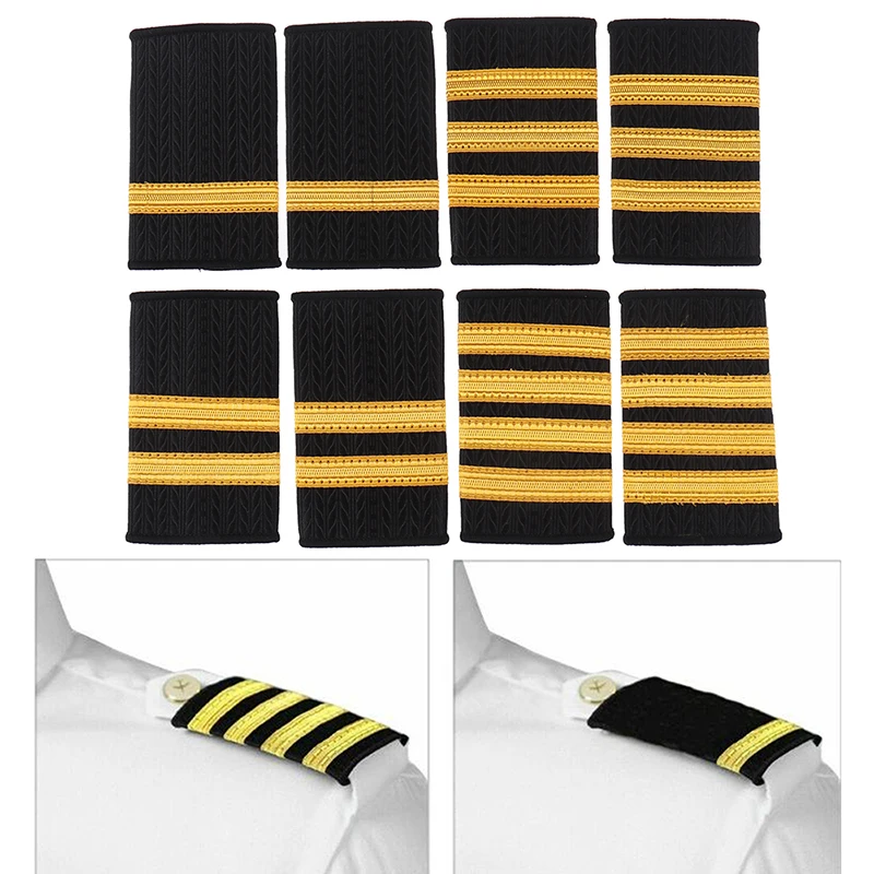 Clothing Decor Epaulettes Professional Pilots Uniform Epaulets Bars Shirts Craft Shoulder Badges Garment DIY Accessory 1 Pair shoulder jewelry