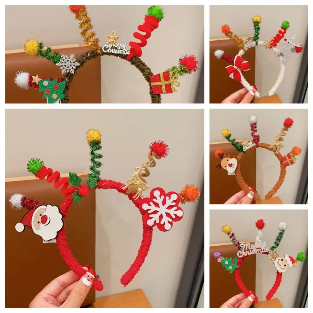 Hair Accessories Christmas Headband Xmas Hairband Santa Claus Hair Hoop Headpiece Merry Chritmas Antler Hair Hoop Children