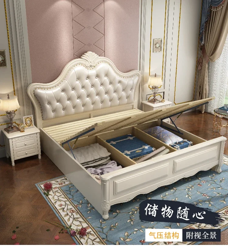 Storage Space Double Bed Bases Wooden Loft Adult Headboards Bed Bases Frames Loft Platform Camas De Dormitorio Home Furniture