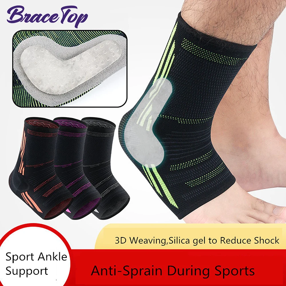 Compression Sports Ankle Brace 1 PC Silicone Padded Protect Heel Ankle Support Basketball Football Protector