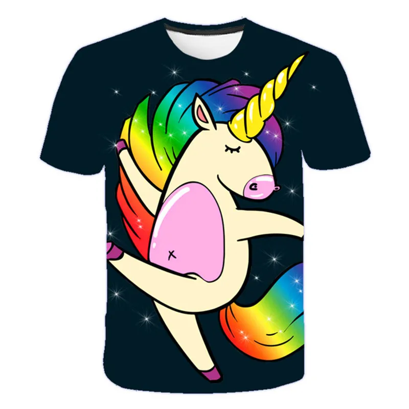 custom tee shirts Baby Girls TShirts New Summer Tops Unicorn T shirts Kids Cartoon Tee Children t shirts for Girls Short Sleeve Girls 3D TShirts funny t shirts