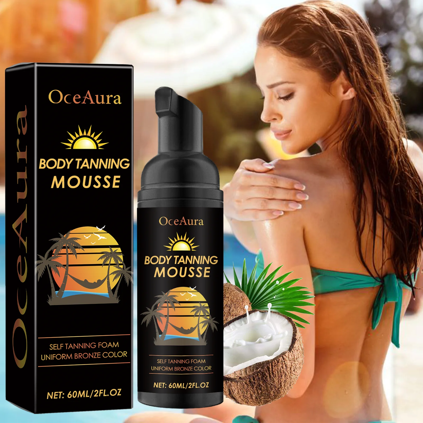 Self Tanning Mousse Darker Sunless Wheat Bronzer Enhancer Glow Moisturizing Natural Hydrating Sexy Beach Outdoor Fake Tan Cream