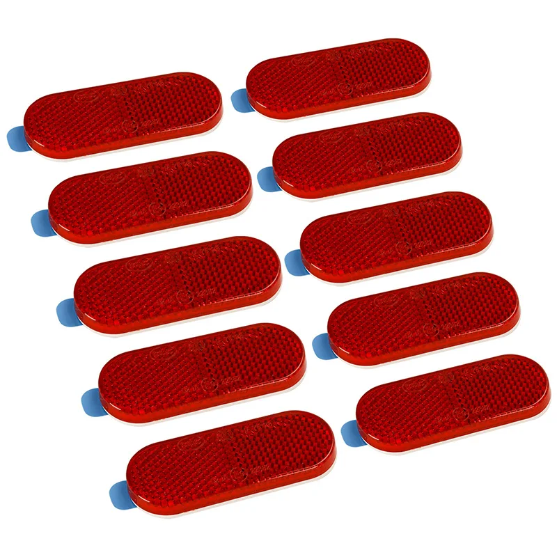 AOHEWEI 10 pezzi adesivi riflettenti con riflettori per rimorchi ovali adesivi per accessori per auto riflettenti posteriori di sicurezza per camion rimorchio