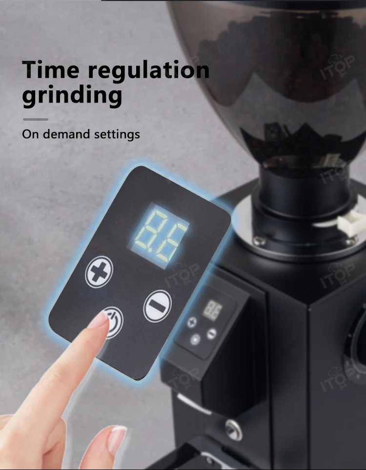 ITOP TCG64 Electric Grinder 64mm Flat Burr Grinder Quantitative Grinding Espresso Grinder Coffee Bean Grinder Miller 220V 110V 6