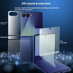 4 - in - 1 Matte Hydrogel Film Soft TPU Full Cover Screen Protector - Galaxy Z Flip5 (Transparent)